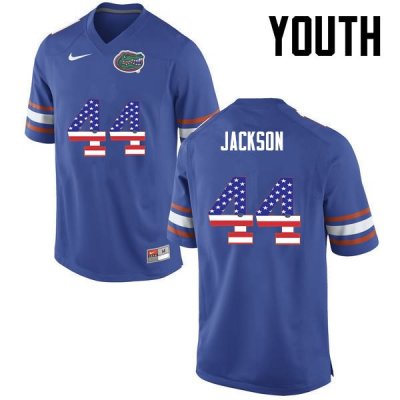 Youth Florida Gators #44 Rayshad Jackson NCAA Nike Blue USA Flag Fashion Authentic Stitched College Football Jersey PCP6262WC